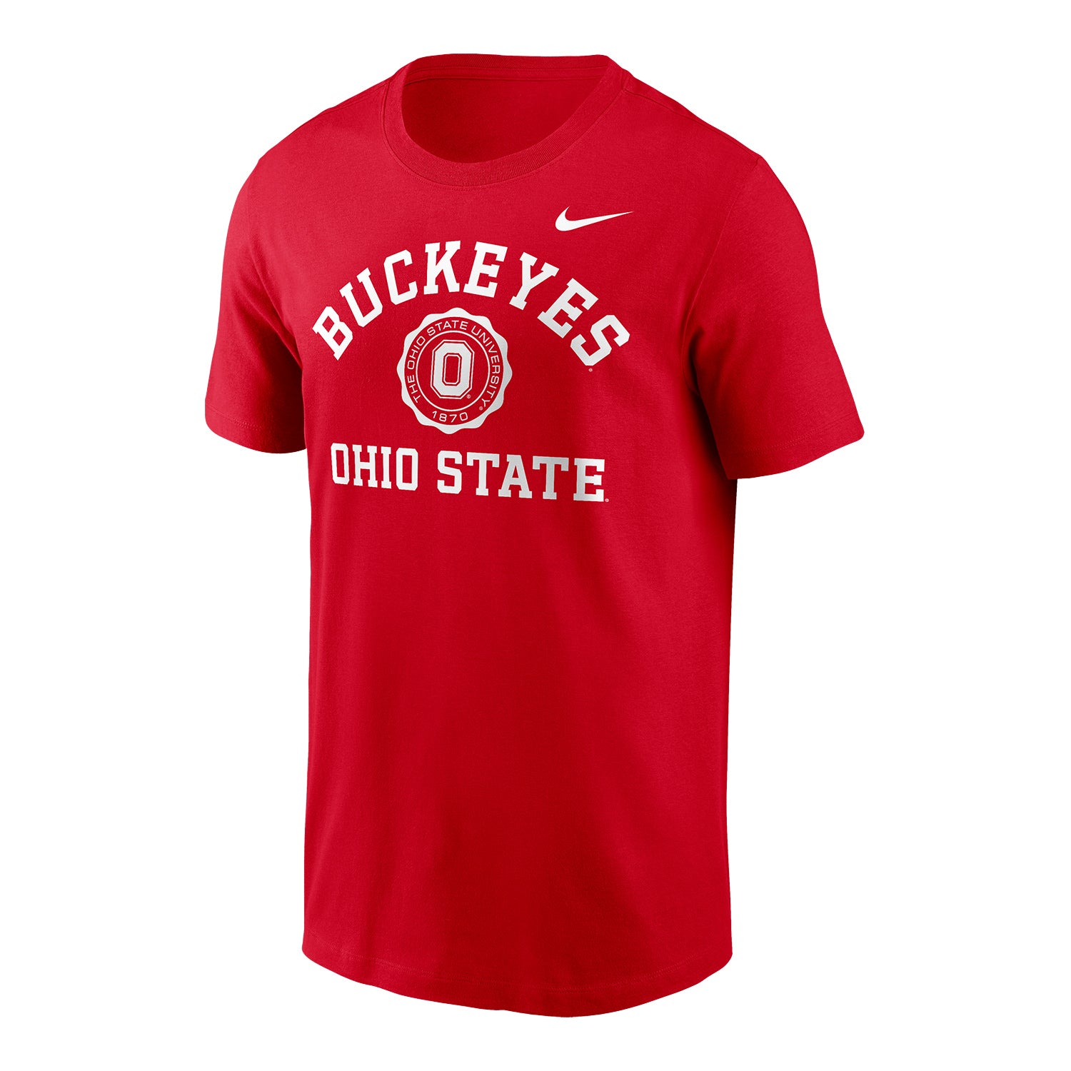 Ohio State Buckeyes Nike Crest Scarlet Short Sleeve T-Shirt - Front View