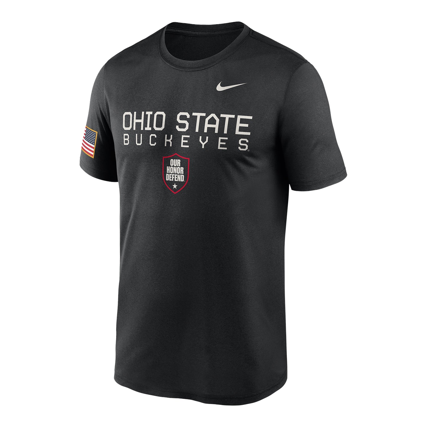 Ohio State Buckeyes Nike Military Short Sleeve Black T-Shirt - Front View