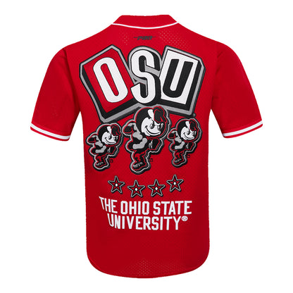 Ohio State Buckeyes Pro Standard Buttondown Baseball Jersey - Back View