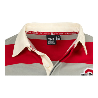 Ohio State Buckeyes Striped Rugby Shirt - Collar View