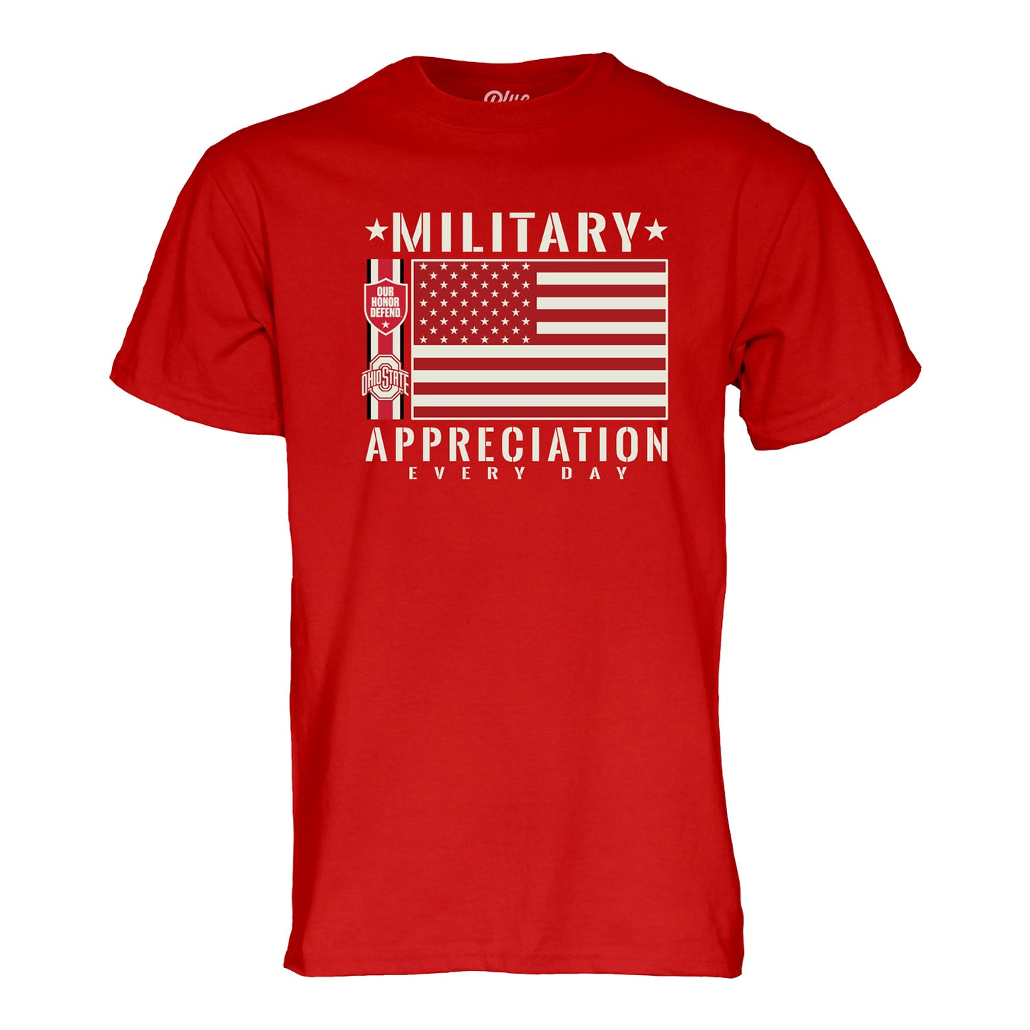 Ohio State Buckeyes Everyday Our Honor Defend Scarlet T-Shirt In Red - Front View