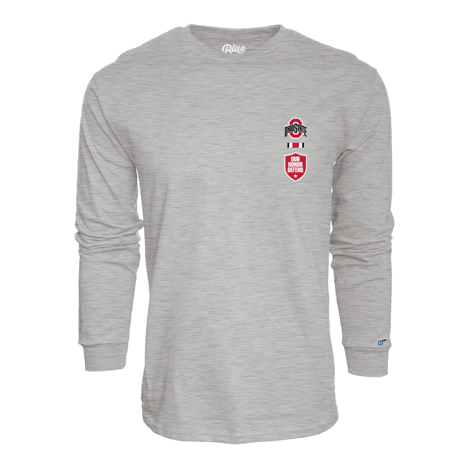 Ohio State Buckeyes 'THE' Our Honor Defend T-Shirt in Grey - Front View
