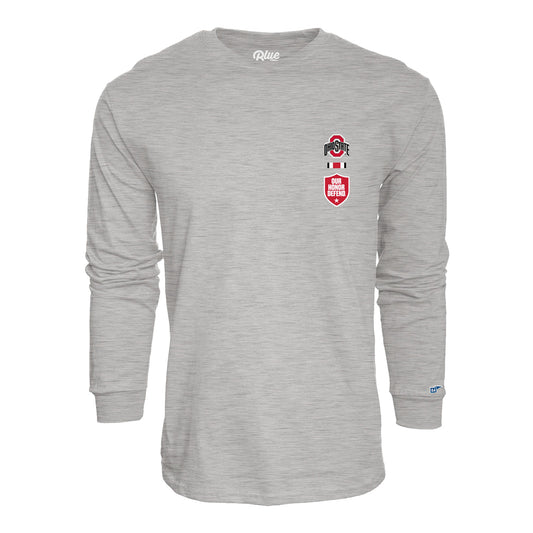 Ohio State Buckeyes 'THE' Our Honor Defend T-Shirt in Grey - Front View