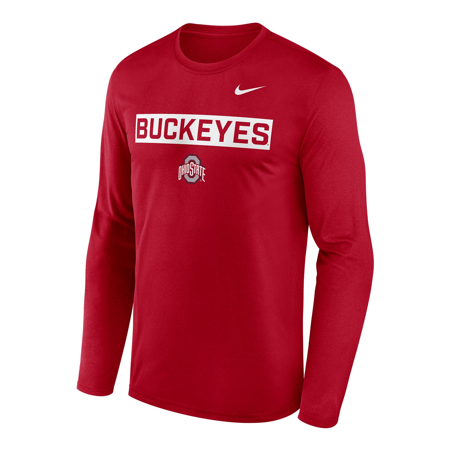Ohio State Buckeyes Nike Legends 2 Hit Long Sleeve T-Shirt In Red - Front View