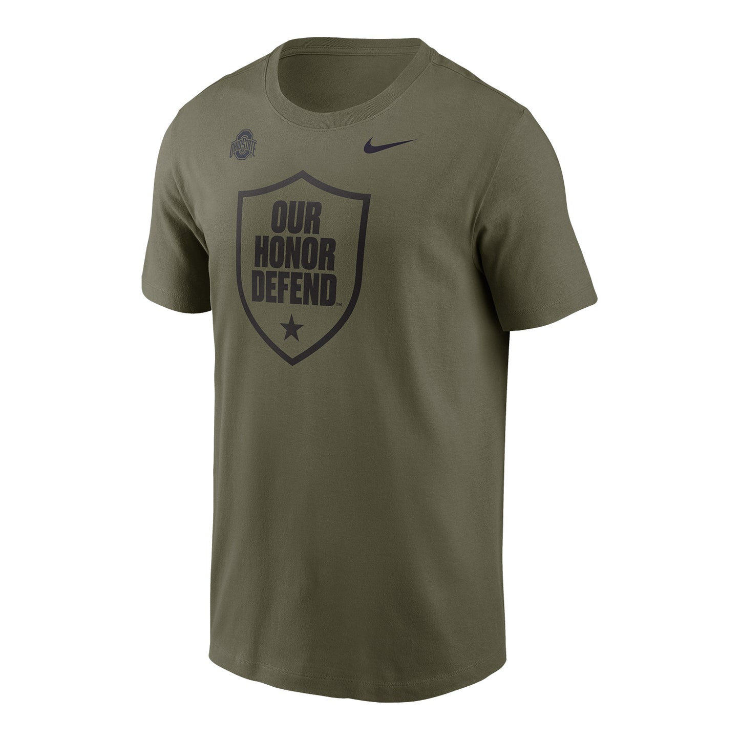 Ohio State Buckeyes Nike Our Honor Defend 1-Color Logo Tee In Green - Front View