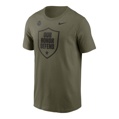 Ohio State Buckeyes Nike Our Honor Defend 1-Color Logo Tee In Green - Front View
