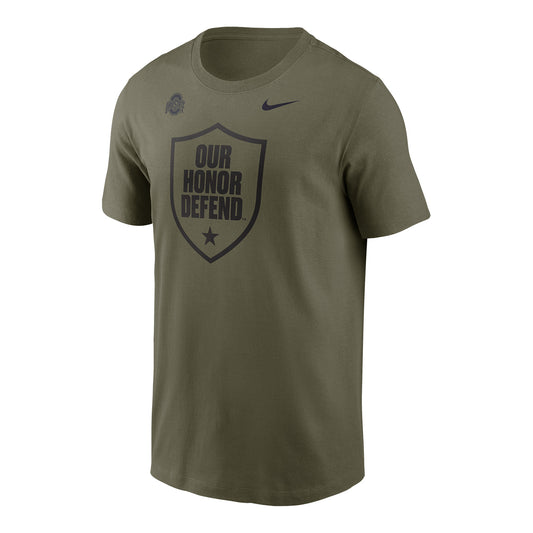 Ohio State Buckeyes Nike Our Honor Defend 1-Color Logo Tee In Green - Front View