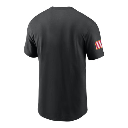 Ohio State Buckeyes Nike Our Honor Defend Team Patch T-Shirt In Black - Back View
