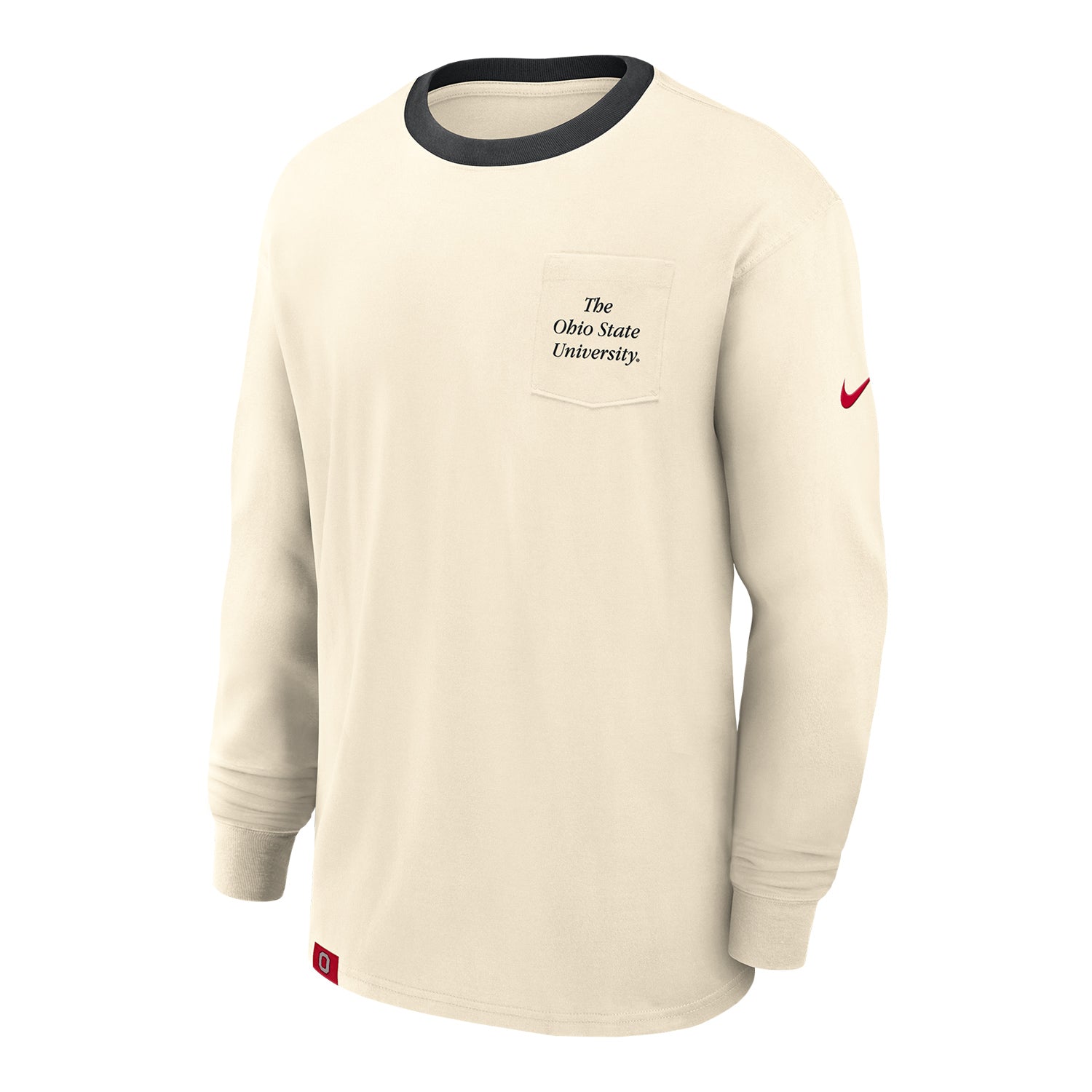 Ohio State Buckeyes Nike Max 90 Pocket Logo T-Shirt In Cream - Front View