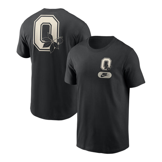 Ohio State Buckeyes Nike Heritage O Black Tee - Front View