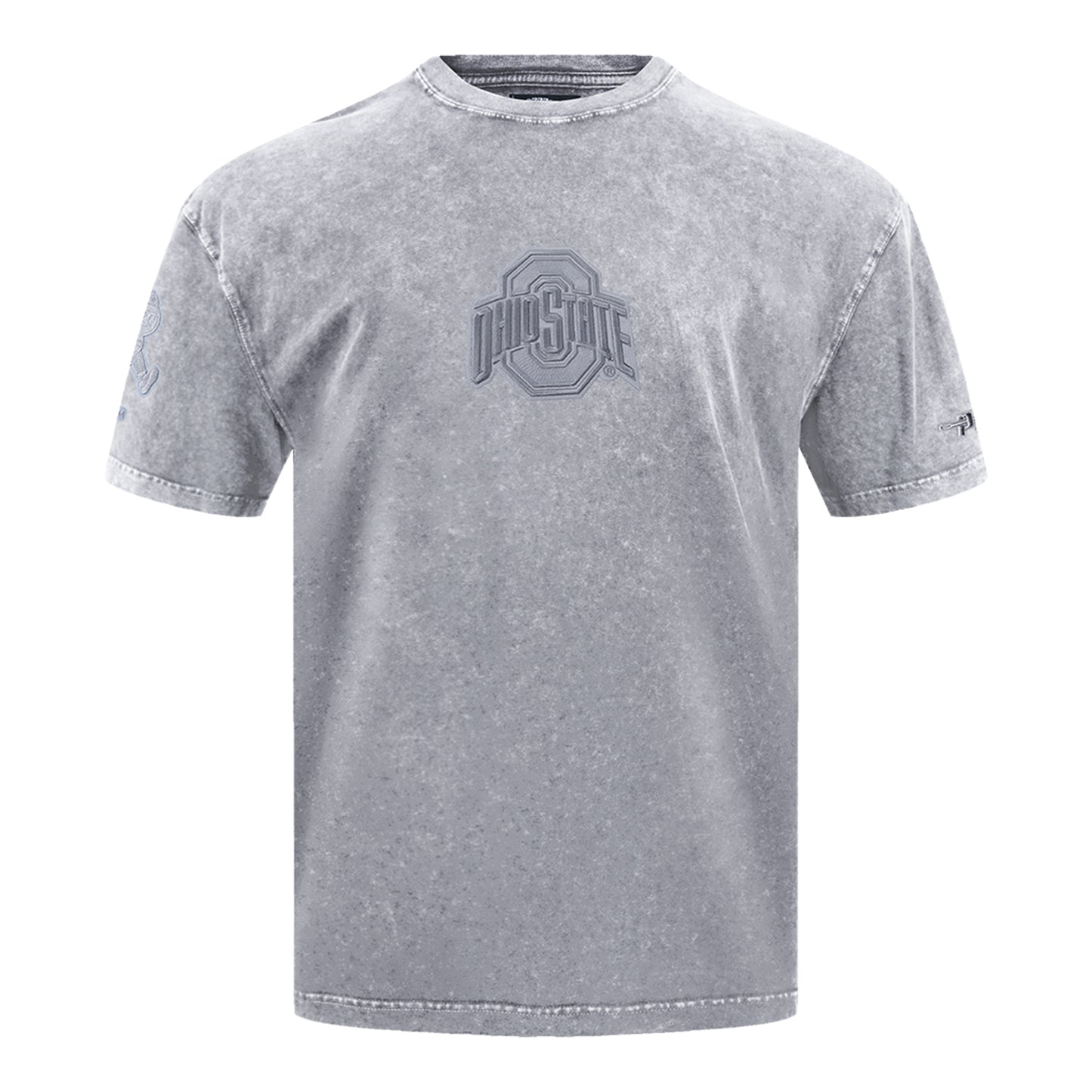 Ohio State Buckeyes Prostandard Washed Block O T-Shirt In Gray - Front Side View