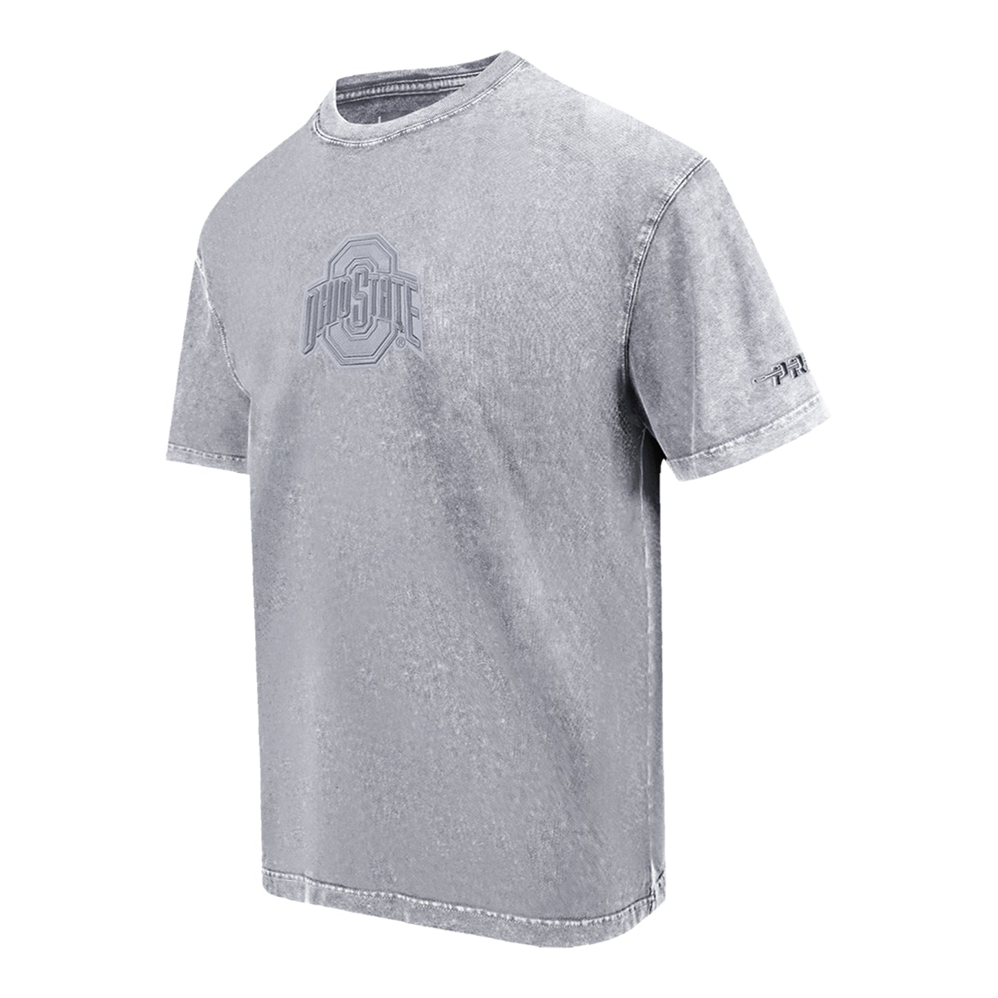 Ohio State Buckeyes Prostandard Washed Block O T-Shirt In Gray - Front Side View