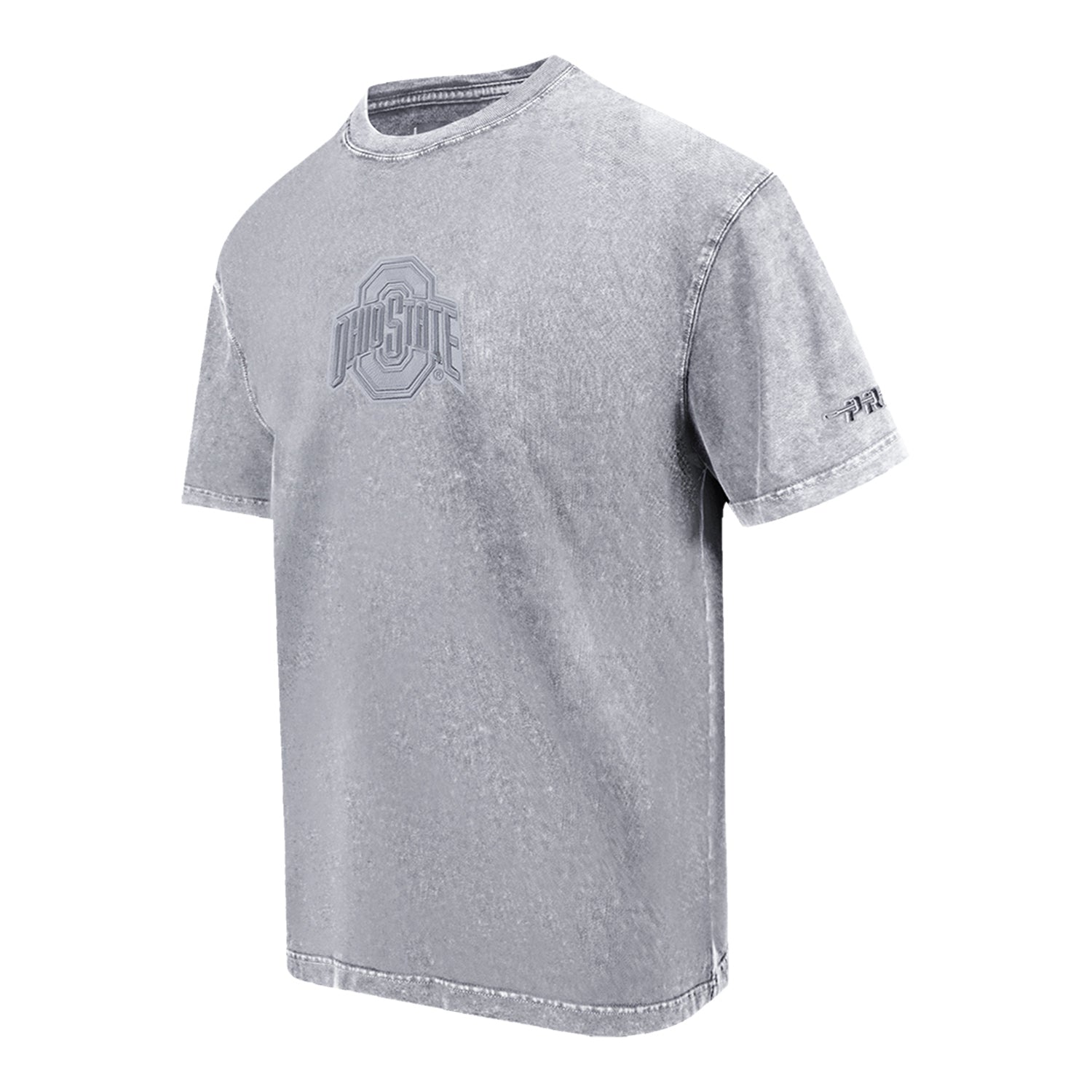 Ohio State Buckeyes Prostandard Washed Block O T-Shirt In Gray - Front Side View