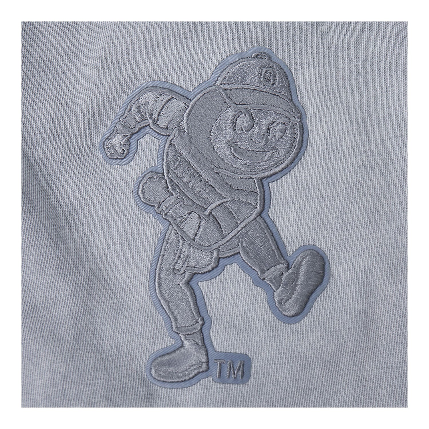 Ohio State Buckeyes Prostandard Washed Block O T-Shirt In Gray - Brutus Patch View