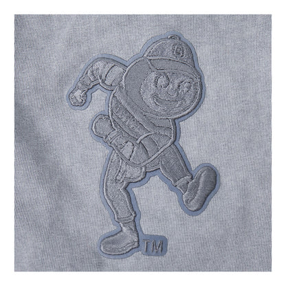 Ohio State Buckeyes Prostandard Washed Block O T-Shirt In Gray - Brutus Patch View