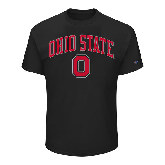 Ohio State Buckeyes Profile B&T Wordmark Athletic Logo T-Shirt In Black - Front View