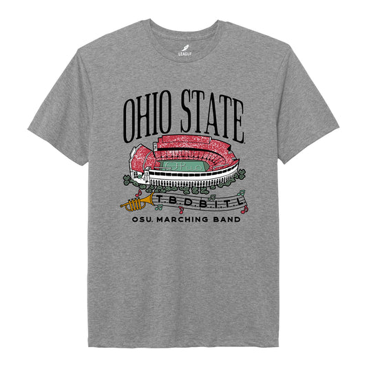 Ohio State Buckeyes L2 Brands Big Stadium T-Shirt In Grey - Front View