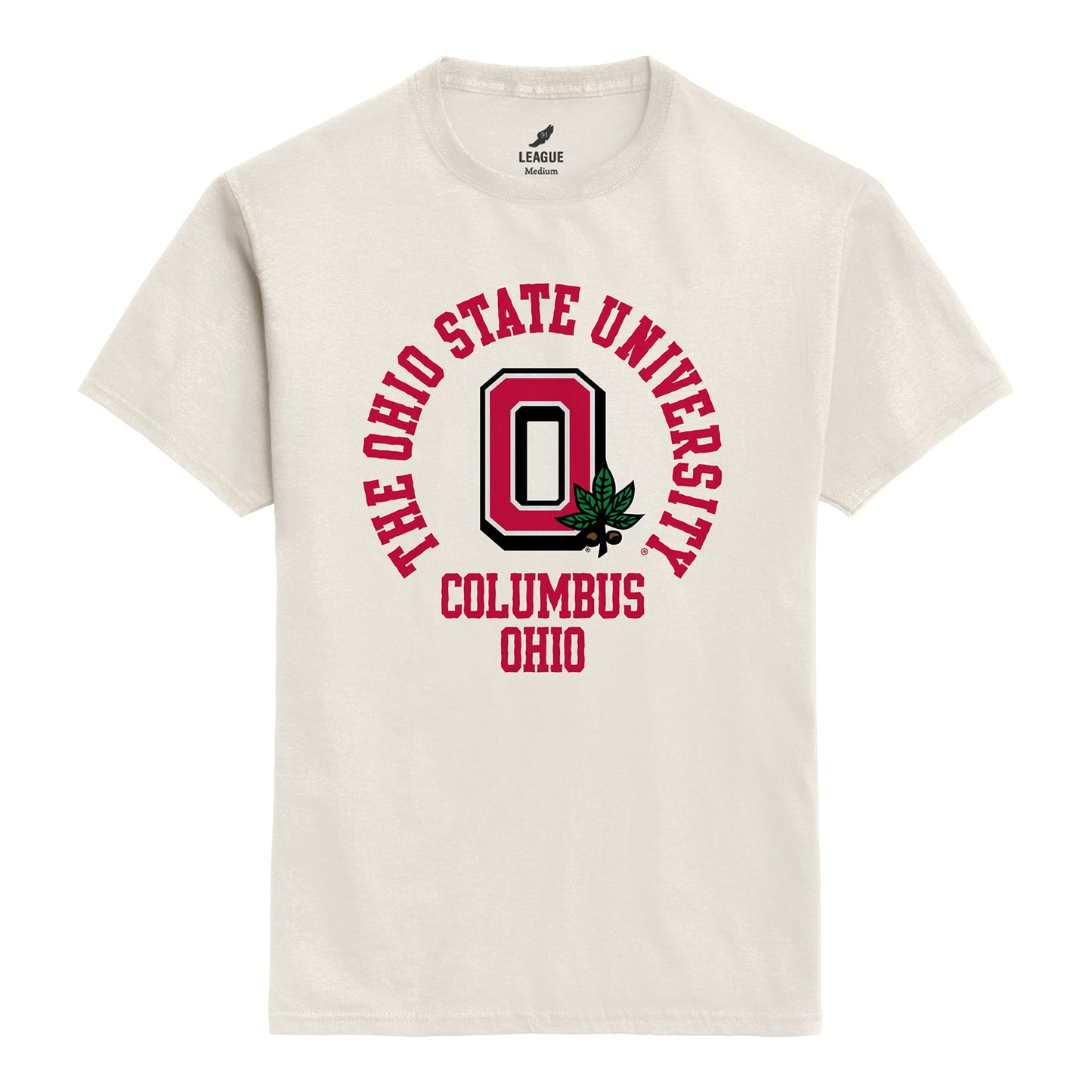 Ohio State Buckeyes L2 Brands Retro Gym Class T-Shirt In Cream - Front View