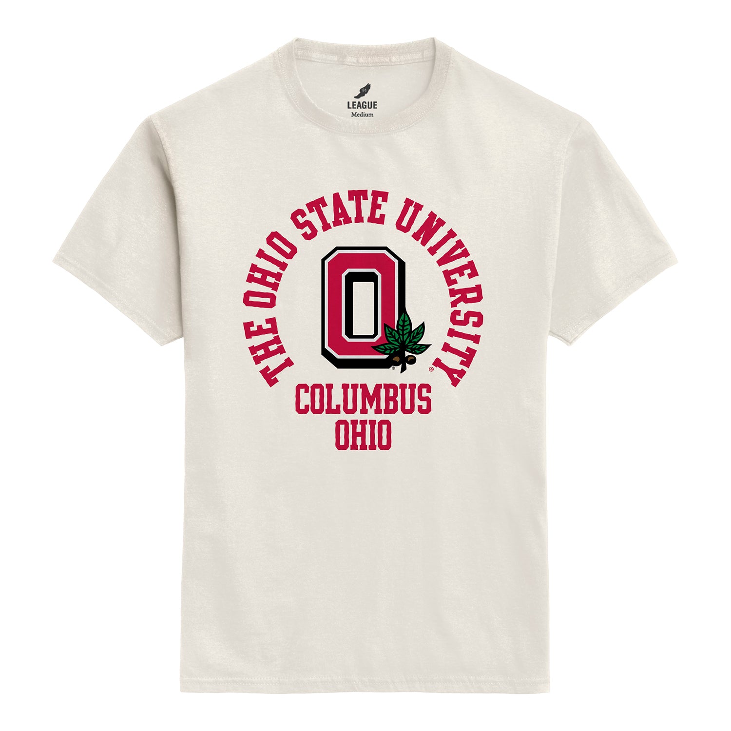 Ohio State Buckeyes L2 Brands Retro Gym Class T-Shirt In Cream - Front View