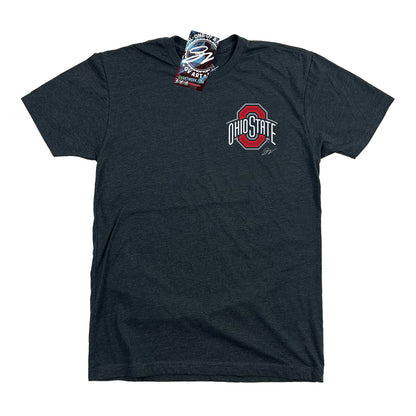 Ohio State Buckeyes GV Art & Design Brutus Neon Outline T-Shirt In Black - Front View