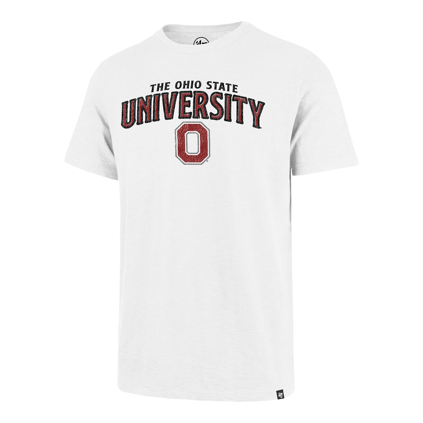 Ohio State Buckeyes 47 Brand Arch Wordmark T-Shirt In White - Front View