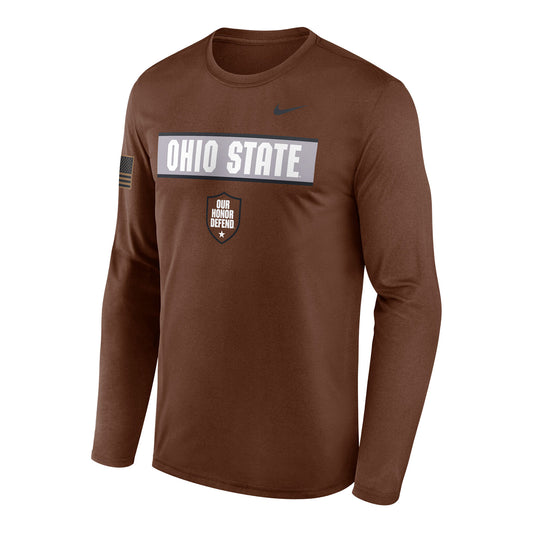 Ohio State Buckeyes Nike OHD Shield Dri-FIT L/S T-Shirt - Front VIew