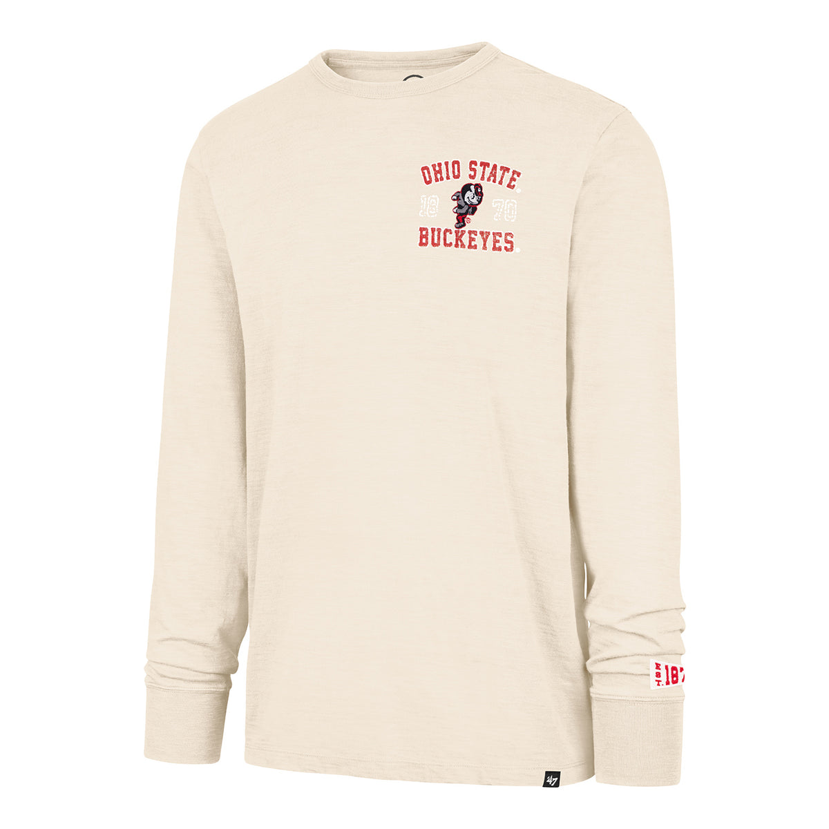 Ohio State Buckeyes 47 Brand Heavy Slub Long Sleeve T-Shirt - Front
