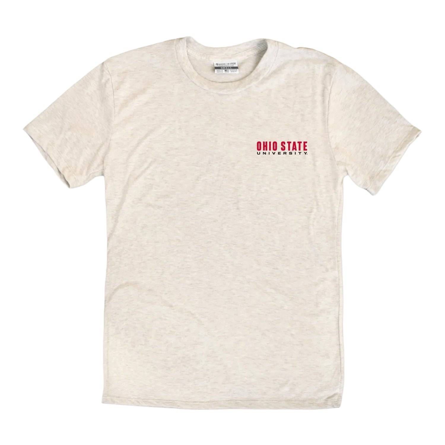 Ohio State Buckeyes Campus Icons Oatmeal T-Shirt - Front View