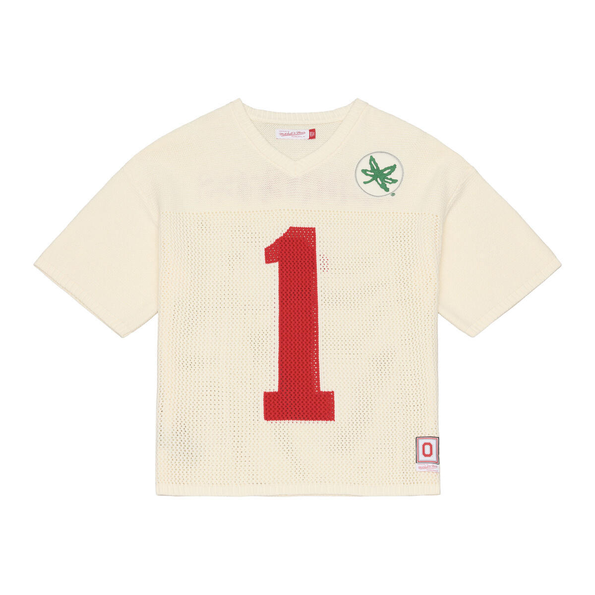 Ladies Ohio State Buckeyes M&N Retro Sweater Jersey - Front View