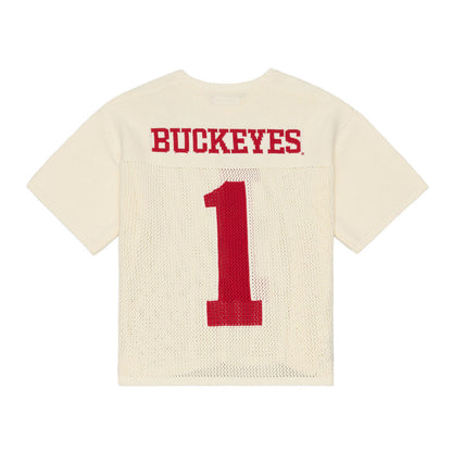 Ladies Ohio State Buckeyes M&N Retro Sweater Jersey - Back view