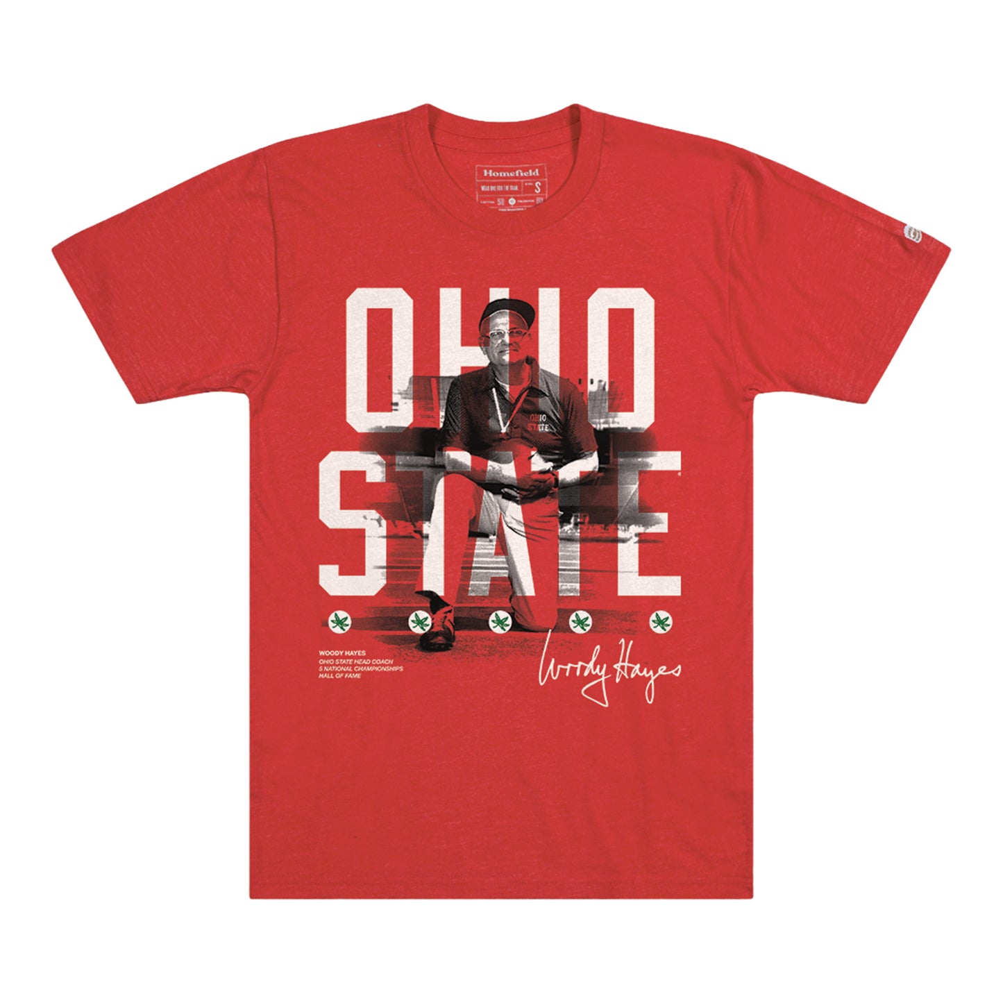 Ohio State Buckeyes Woody Hayes 75th Anniversary T-Shirt - Front View
