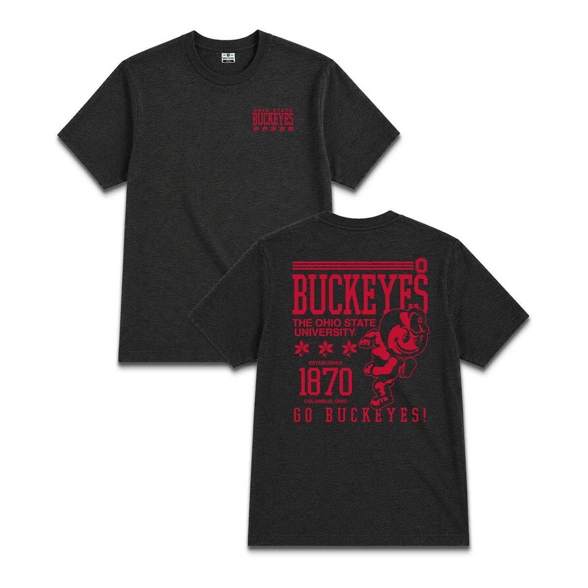Ohio State Buckeyes Brutus Pride T-Shirt - Front and Back