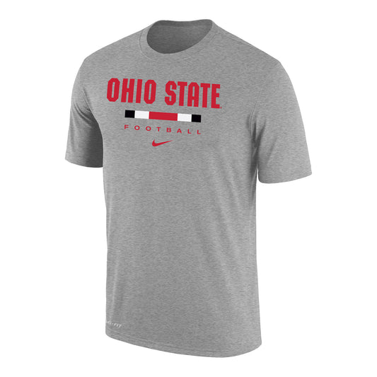 Ohio State Buckeyes Nike Football DNA Gray T-Shirt - In Gray - Front View
