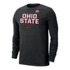 Ohio State Buckeyes Nike Buckeye Leaf Football Long Sleeve Black T-Shirt