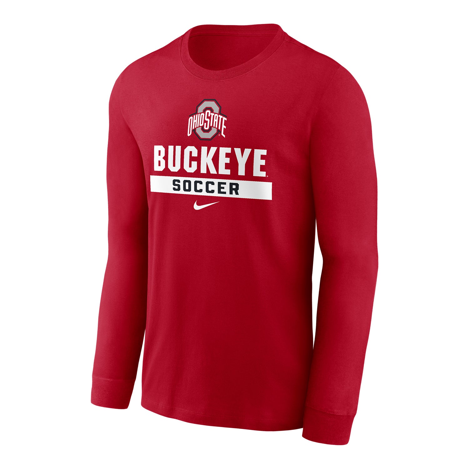 Ohio State Buckeyes Nike Soccer Scarlet Long Sleeve T-Shirt - Front View