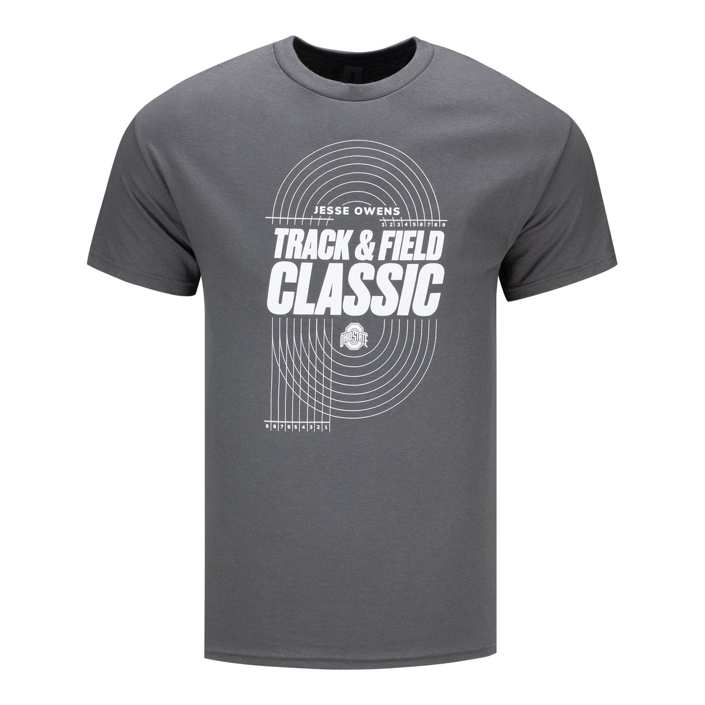 Ohio State Buckeyes Track & Field Gray T-Shirt - Front View