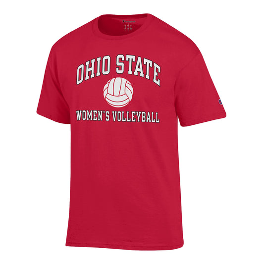 Ohio State Buckeyes Champion Women's Volleyball Scarlet T-Shirt - Front View