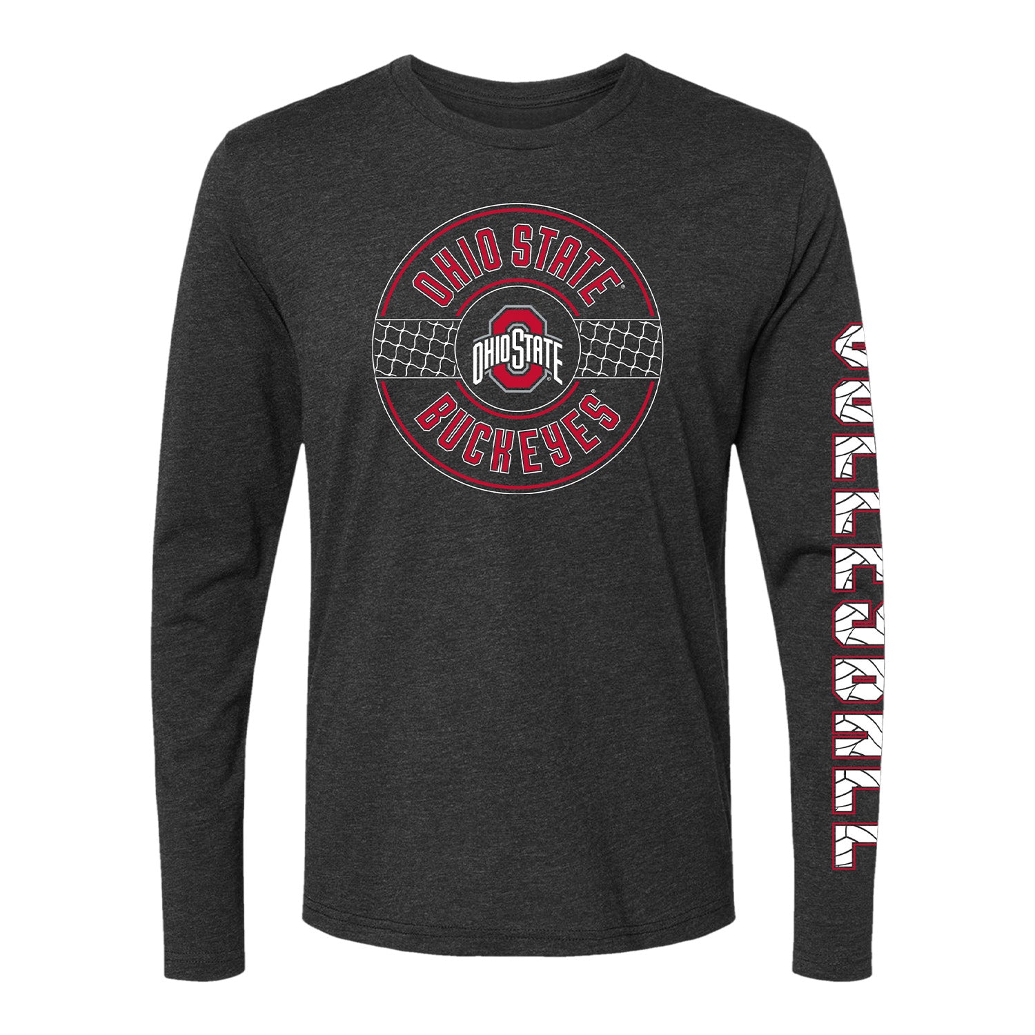 Ohio State Buckeyes Women's Volleyball Black Long Sleeve T-Shirt - Front View