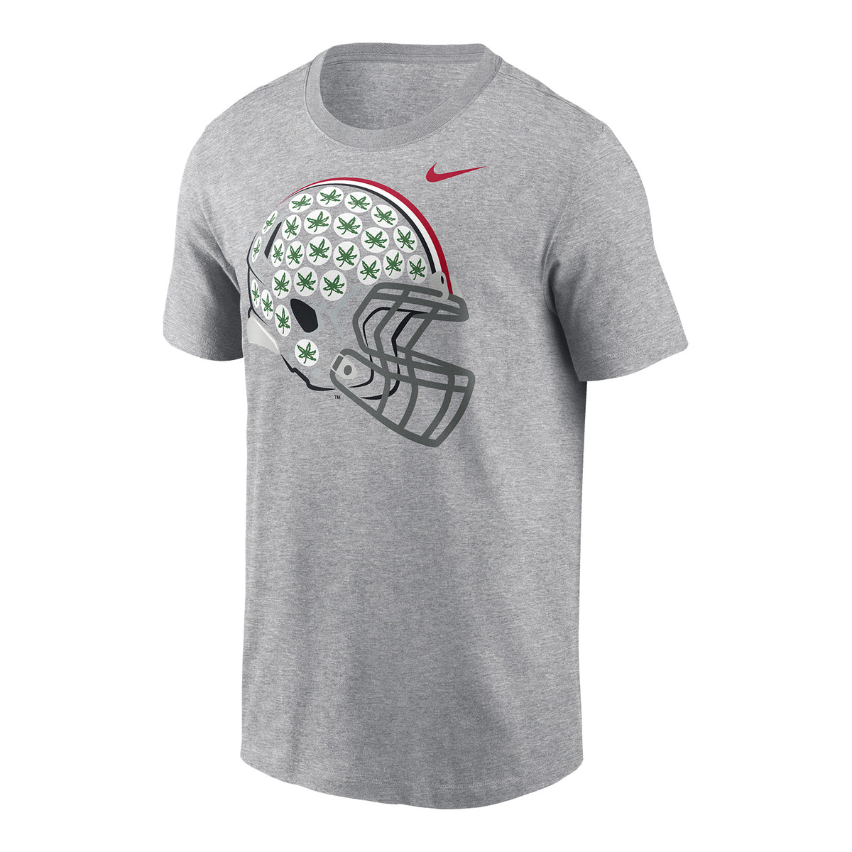 Ohio State Buckeyes Nike Helmet T-Shirt In Gray - Front View