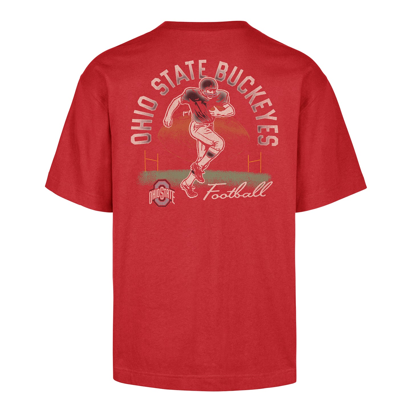 Ohio State Buckeyes 47 Brand Game On Football T-Shirt In Red - Back View