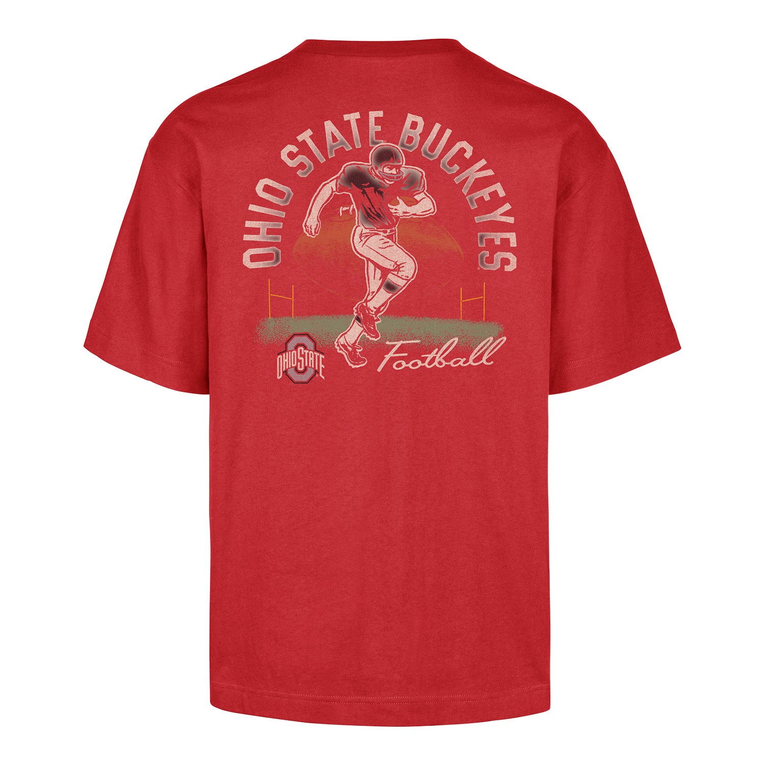 Ohio State Buckeyes 47 Brand Game On Football T-Shirt In Red - Back View