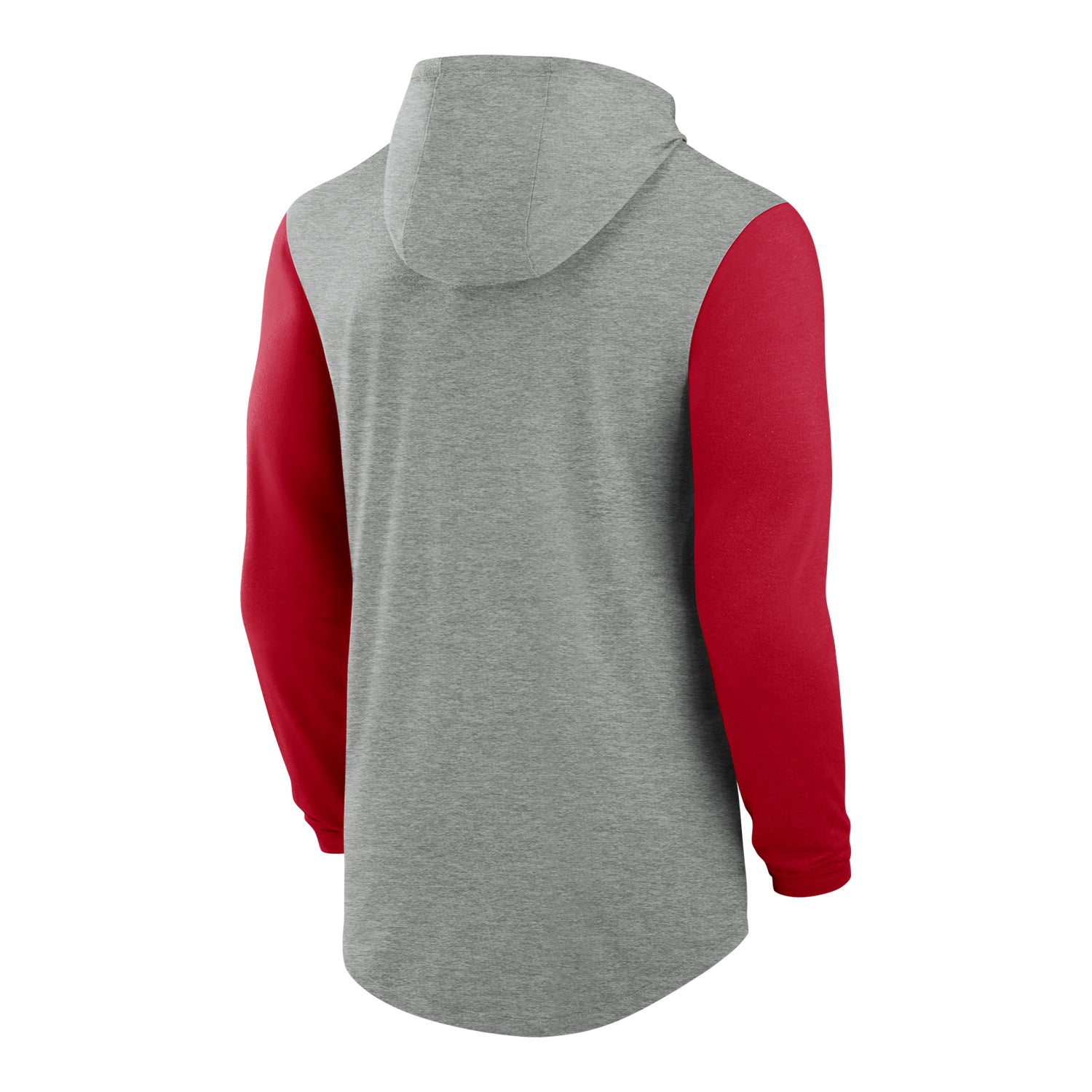 Ohio State Buckeyes Nike Colorblock Hooded T-Shirt In Gray - Back View