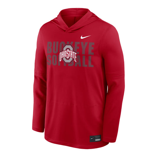 Ohio State Buckeyes Nike Softball Hooded Longsleeve - Front