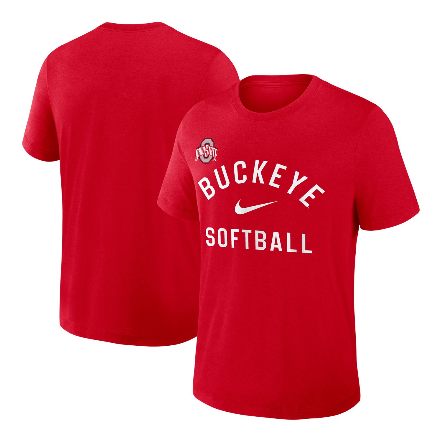 Ohio State Buckeyes Nike Softball T-Shirt - Front and Back
