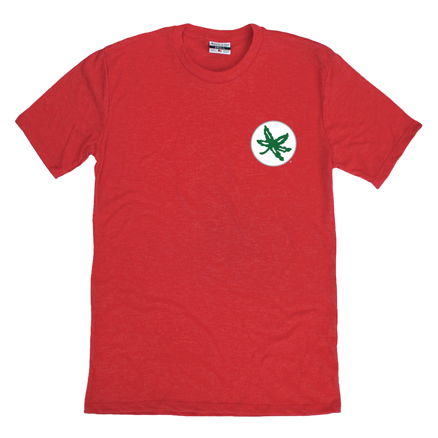 Ohio State Buckeyes Where I'm From Buckeyes Football Retro T-Shirt In Scarlet - Front View