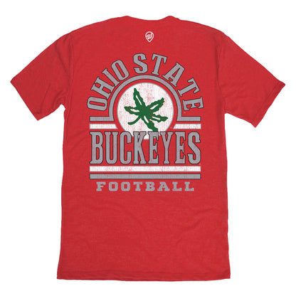 Ohio State Buckeyes Where I'm From Buckeyes Football Retro T-Shirt In Scarlet - Back View