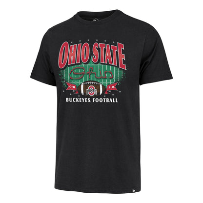Ohio State Buckeyes 47 Brand Distressed Script Ohio Football T-Shirt In Black - Front View