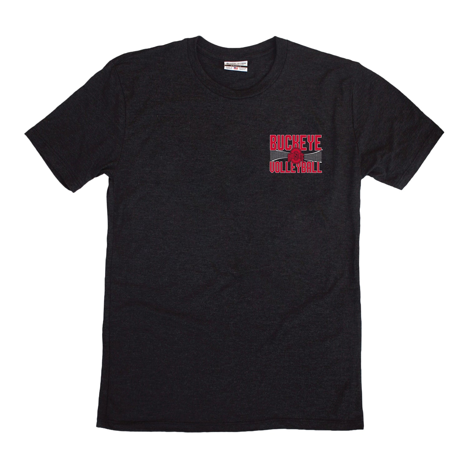 Ohio State Buckeyes Volleyball Spike T-Shirt In Black - Front View