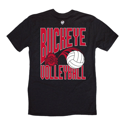 Ohio State Buckeyes Volleyball Spike T-Shirt In Black - Back View