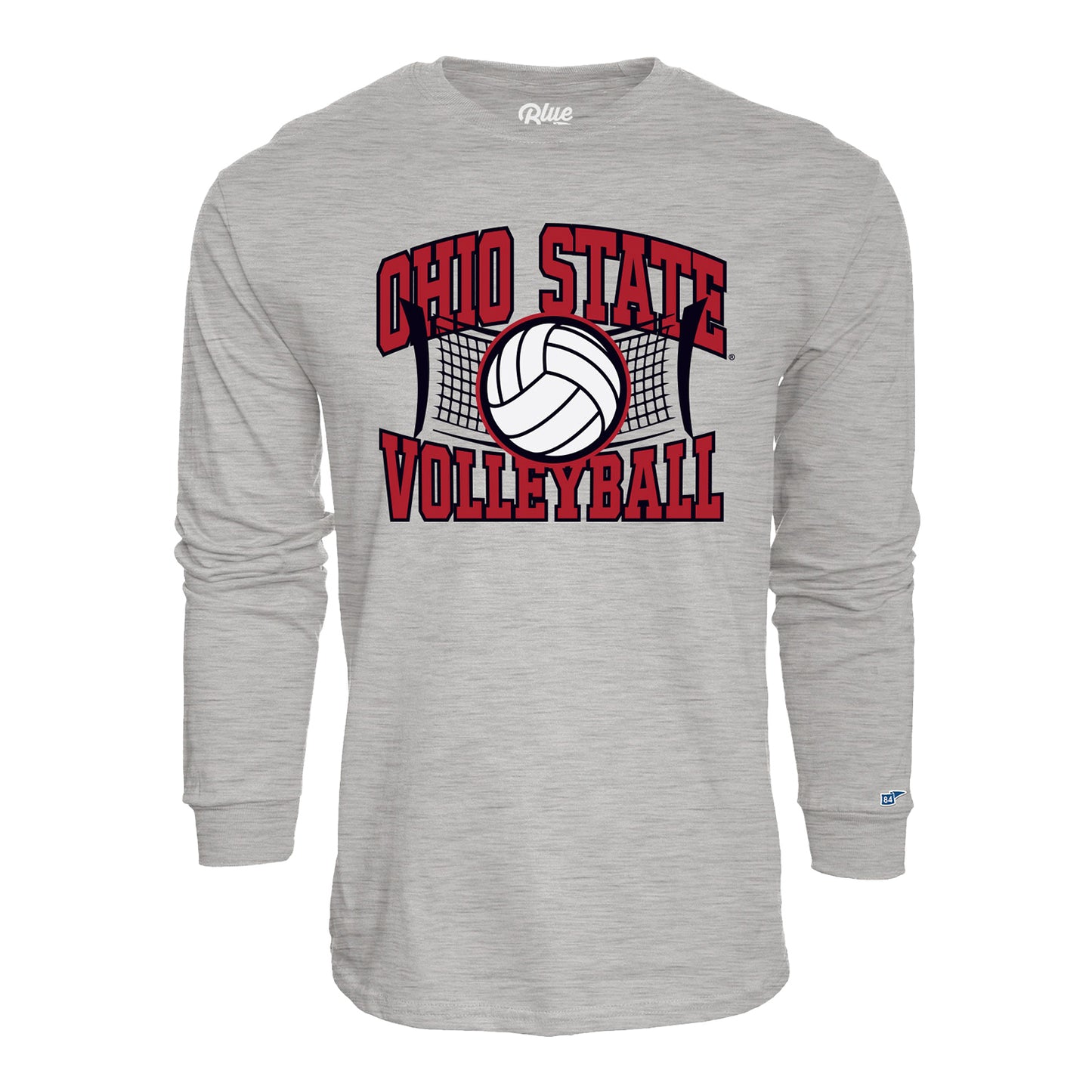 Ohio State Buckeyes Volleyball Net T-Shirt In Gray - Front View
